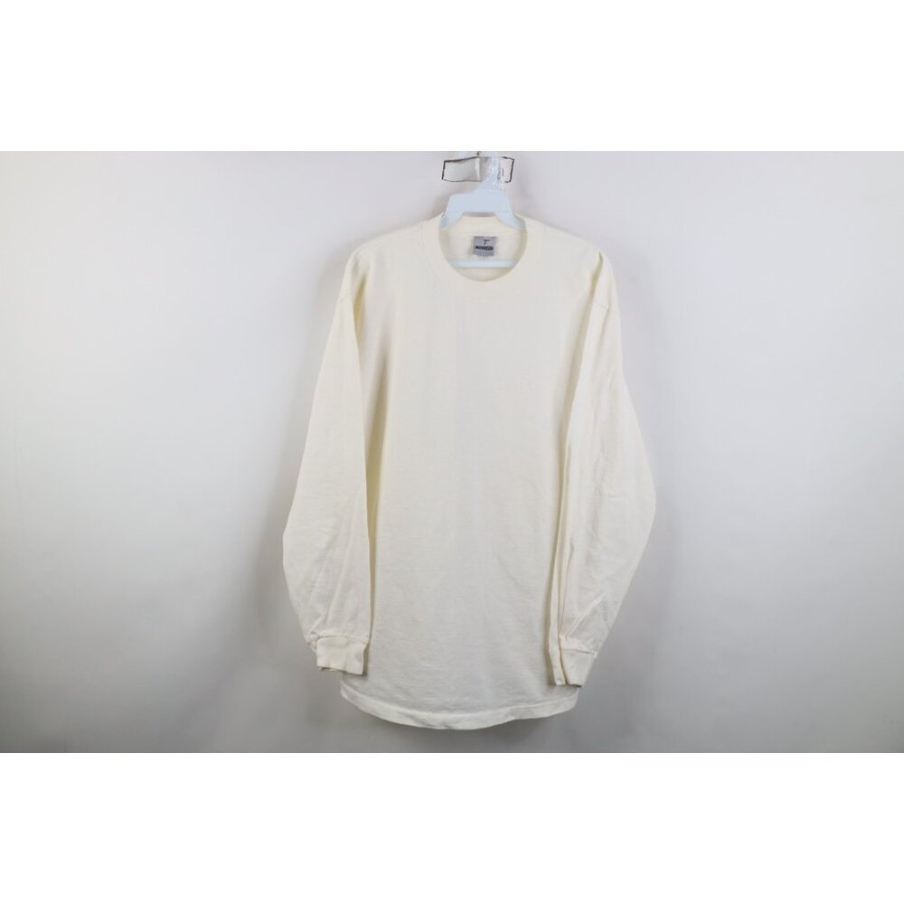 Vintage 90s Arnette Skateboarding Mens Large Blank Long Sleeve T-Shirt Cream USA
